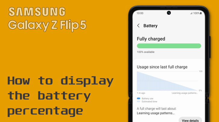 show battery percentage on samsung flip 5