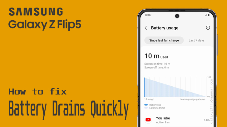 samsung flip 5 battery drains quickly