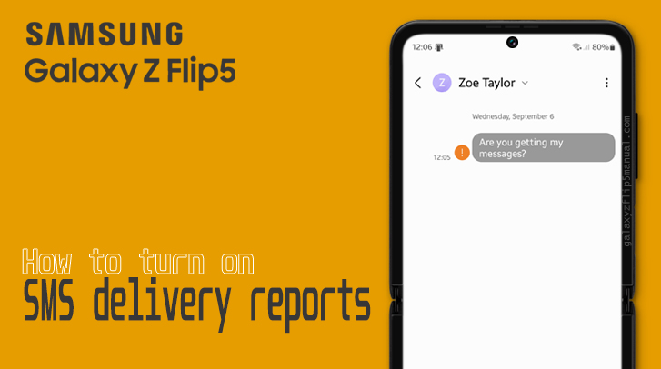 turn on sms delivery reports on samsung flip 5
